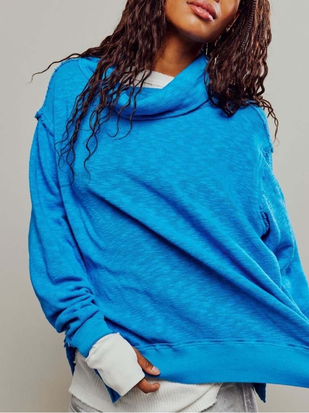 We The Free Free People Timmy Turtleneck in Breezy‎ Blue